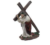 Floatdream Jesús llevando Cruz, Figura Resina Jesús, Figura Resina Jesús, Decoración Mesa Religiosa, para Iglesia, hogar, Sala de Estar, decoración de Paredes.