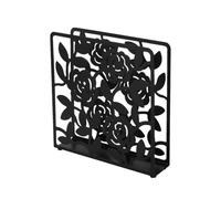 Floatdream Servilletero de Acero Lnoxidable, Papel Soporte de la Servilleta, Dispensador de Servilletas, Diseño de Flor Rosa, Para Decoración de Comedor, Sala, Bar, Cocina