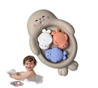 Floating Bathroom Toys, Rubber Bath Animals, 7.48x2.17x4.92 Inches Safe & Non Toxic Rubber, Educational Soak Playthings for Wash Time, Pool Play, Beach Outings, or Even The Shower
