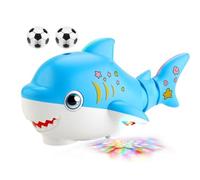 Floating Blow Pipe Balls, Shark Balance Blowing Game Toys - Sound Activated - Changing Lights Air-Powered Fine Motor Skills Toy Outdoor Backyard Pool Party Supplies Girls Boys Adults