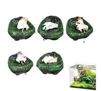 Floating Cat Pond Decorations Fishing Cat Aquarium Ornament 5 Pieces