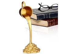 Floating Coffee Cup Decor | 6.5 Inch Height, Resin, White Or Gold | Illusion Floating Effect, Trick Style | Home Shelf Art, Coffee Shop Ornament, Desk Novelty Gift For Office