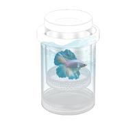 Floating Fish Breeding Box, Aquarium Isolation Tank, Transparent Betta Shrimp Incubator, Hatchery Divider with Suction Cups Clear Ideal For Guppy Fry Growth, 14.3x9.3cm White Green