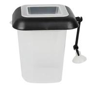 Floating Fish Feeding Cup, Aquarium Tank Feeder, 3x3 Inches Bowl with Suction, Modern Design for Station, Strong Container, Freshwater Portion Control for Live Bait Care Use