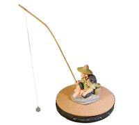 Floating Fisherman Ornament - 9.8x9.8x14.5cm PVC Foam Aquarium Figurine Realistic Angler Decoration, Interactive Fish Feeder | Betta Guppy Shrimp Paludarium Terrarium Home Studio Desktop Habitat
