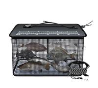 Floating Fishing Basket, Reflective Plegable Fishing Net Jaula, Nylon Heavy-Duty Live Caught Storage Trap for Rock Fishing Adventures, Ideal para Anglers and Outdoor Enthusiasts, 50 x 39 x 24 cm