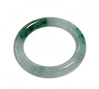 Floating Green Two Tone Jadeite Round Bangle Feng Shui Natural Jade Bracelet Elegant Gift for Mom Mother