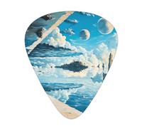Floating Islands - Púas de guitarra en tamaños finos, medianos y gruesos, juego de 12 piezas, adecuadas para guitarra eléctrica y varios instrumentos
