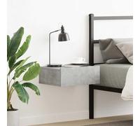 Floating Night Stand Wall Mounted 40x30x15cm, Concrete Gray Plywood Bedside Table with Drawer, Space Saving Modern Design for Small Bedroom, Living Room, Durable & Easy to Install