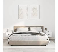 Floating Night Stands 2 Pack White 41.5x36x28 cm Wall Mounted Bedside Tables with Drawer Modern Minimalist Storage Shelf for Bedroom Living Room