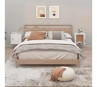 Floating Night Stands 2 Pack White 50x30x47 cm Wall Mounted Bedside Tables with Storage Shelf Modern Minimalist Design for Bedroom Living Room Durable Plywood