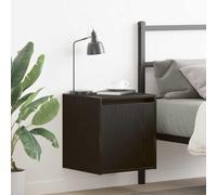 Floating Night Stands for Bedroom Wall Mounted Set of 2 Black Modern Side Tables with Storage Shelf 38x34x40 cm Engineered Wood Space Saving Nightstands