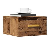 Floating Night Stands Set of 2, Wall Mounted Bedside Tables 35x35x20cm, Aged Wood Finish, Space Saving Storage Shelf for Bedroom, Living Room, Office, Durable Engineered Wood, Easy to Install