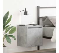 Floating Night Stands Wall Mounted Set of 2 Concrete Gray 38x34x40 cm Bedside Tables with Storage Shelf Modern Space Saving Design for Bedroom Living Room
