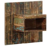 Floating Nightstand Multicolor 50x27x50 cm Recycled Solid Wood Wall Mounted Bedside Table with Storage Shelf for Bedroom, Living Room, Unique Vintage Design