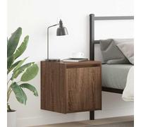Floating Nightstand Wall Mounted 2 Pack Oak Brown 38x34x40 cm, Bedside Table with Storage Shelf for Bedroom, Space Saving Wall Shelf for Lamp, Books, Decor, Engineered Wood Modern Design