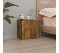 Floating Nightstand Wall Mounted 50x30x47 cm, Smoked Oak Color Bedside Table with Storage Shelf, Modern Space Saving Furniture for Bedroom Living Room, Durable Plywood Floating Shelf