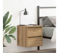 Floating Nightstand Wall Mounted, Artisan Oak Bedside Table with Storage Shelf, 38x34x40 cm, Space Saving Modern Design for Bedroom, Living Room, Durable Engineered Wood, Easy to Clean Surface