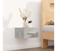 Floating Nightstand Wall Mounted Concrete Gray 35x35x20 cm, Space Saving Bedside Table with Sturdy Plywood, Modern Decor for Small Spaces, Holds 60kg, Perfect for Bedroom Living Room