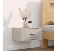 Floating Nightstand Wall Mounted Concrete Gray 50x36x25 cm - Modern Bedside Table with Storage Shelf for Bedroom, Living Room - Durable Plywood, Easy Installation, Space Saving Design