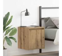 Floating Nightstand Wall Mounted Oak Artisan 38x34x40cm - Modern Bedside Table with Storage Shelf for Bedroom, Living Room - Durable Engineered Wood, Space Saving Design, Easy Installation