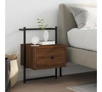 Floating Nightstand Wall Mounted Oak Brown 35x30x51 cm with Drawer - Space Saving Bedside Table for Small Rooms, Durable Engineered Wood, Easy to Clean, Perfect for Decor & Storage
