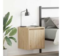 Floating Nightstand Wall Mounted Oak Sonoma 38x34x40cm - Modern Bedside Table with Storage Shelf, Space Saving Design for Bedroom, Living Room - Durable Engineered Wood, Easy to Install