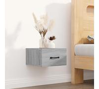 Floating Nightstand Wall Mounted, Sonoma Gray Bedside Table 35x35x20cm, Space Saving Storage Shelf for Small Rooms, Modern Plywood Design with Smooth Surface, Easy to Install