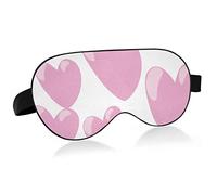 Floating Pink Love Hearts Sleep Eye Mask, Sleeping Mask & Blindfold con diadema elástica Soft Comfort Eyeshade Sleep Cover para Travel Yoga Nap