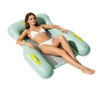 Floating Pool Chair | 110x105cm Mesh Base Foldable Sofa Lounger | Anti-Tip Inflatable Pool Bed | For Swimming Tanning Water Game Summer Featuring A Mesh Base