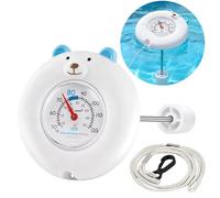 Floating Pool Thermometer Bear Shape ABS Water Temperature Gauge 9.5x9.5x17.5cm Large Easy Read Digital Display With Rope For Pool Spa Hot Tub Pond