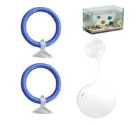 Floating Round Enrichment Feeder - with Strong Suction Cup Fish Tank Feeding Ring,for Guppy Pet Training Exercise Work Out Vacation Accessories