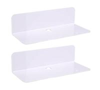 Floating Shelf - 2 Pieces Metal Floating Display Organizer 9 Inch Shelf Wall Mount | Sturdy Wall Mounted Storage for Living Room Bedroom Kitchen Home Photo Frames Plants Perfumes and Decorative Items
