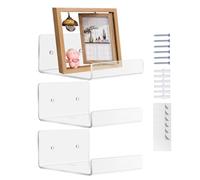 Floating Shelf - Acrylic, 3,94x3.94x1.97in Frame Organizer Space-Saving Display | Wall-Mounted Clear Acrylic Photo Display Shelf, Picture Ledge For Living Room, Bedroom, Bathroom, Kitchen, Office