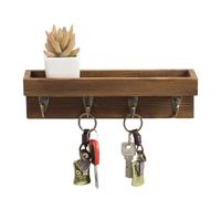 Floating Shelves 2.76 X 2.76 X 9.84 Pulgadas | Almacenamiento Organizador con Hooks, Wall Mounted Shelf Display Key Hanger | For Living Room Bedroom Decor Kitchen Farmhouse Entryway Office
