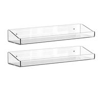 Floating Shelves for Wall - 2PCS Clear Organizer Display Rack for Room, 15-Inch Transparent Floating Shelves, Multi-Functional Storage Rack for Kitchen | Store Makeup, Books, Perfume, Electronics