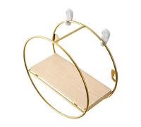 Floating Shelves - Round Wall Mounted Storage, Gold Round Wrought Iron Shelf, Decor | Wall Storage Organizer for Kitchen, Living Room, Bedroom, Bathroom, Entryway, Dorm