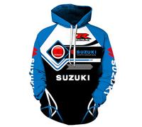FLOATING Sport Casual Sudaderas, SU.ZU.KI Hombres con Capucha, Manga Larga Deportes Hoodie con Estampado Digital-A||XL