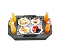 Floating Tray - Waterproof Large Party Board Built-in Dividers | Pool Floating Tray | Foam Hot Tub Drink Holder Refreshment Table, Portable Multi-Section Snack and Beverage Caddy