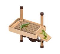 Floating Turtle Basking Dock, Reptile Tank Decor, Turtle Dock with Ladder Non Slip Design, Lizard Frog Crab Fish Habitat Feature, Reptile Enrichment Stimulation Climbing Toy, Home Pool Cage Zone