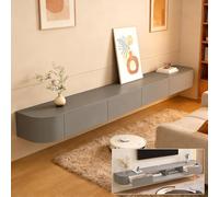 Floating TV Stand Wall Mounted TV Cabinet Modern TVs Media Console Center 47-118 In Wall Mounted Media Console TVs Stand with Door Large Storage For Living Room Bedroom(Gray,86.6IN)