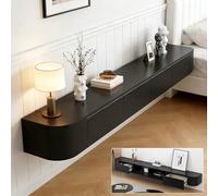 Floating TV Stand Wall Mounted TV Cabinet Modern TVs Media Console Center 47-118 In Wall Mounted Media Console TVs Stand with Door Large Storage For Living Room Bedroom(Black,118.1IN)
