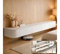 Floating TV Stand Wall Mounted TV Cabinet Modern TVs Media Console Center 47-118 In Wall Mounted Media Console TVs Stand with Door Large Storage For Living Room Bedroom(White,47.2IN)