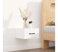 Floating Wall Mounted Nightstand White 35x35x20 cm - Space Saving Bedside Table with Storage Shelf for Small Spaces - Sturdy Plywood Modern Minimalist Design for Bedroom Living Room
