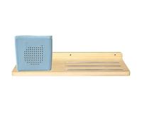 Floating Wall Shelf, Toy Storage Organizer, 15.6 Inches Shelf with Metal Strips, Wall Mounted Shelfs with Charging Station, Organizer Shelfs with Sl esign, Storage for Living Room and Dorm