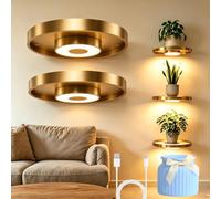 Floating Wall Shelf with Built-in Ambient LED Light Display Shelf (2PCS)