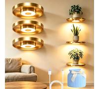 Floating Wall Shelf with Built-in Ambient LED Light Display Shelf (3PC)