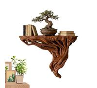 Floating Wall Shelves - Tree Root Storage Display - 7.09x3.35x5.51 inches Wall Mount Rack Storage Shelves | for Home Decor Book Photo Frame Flower Pot Living Room Bedroom Kitchen Office Farmhouse