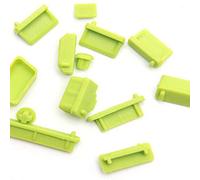 floatofly 13 Unids / 1 Juego Universal Portátil Portátil De Silicona Tapones De Puerto Antipolvo Tapón De Cubierta para Portátil Portátil con Accesorios De Computadora USB Negro Verde