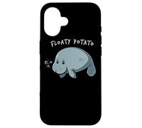 Floaty Potato Manatee Chubby Mermaid Funny Sea Cow Animal Carcasa para iPhone 16
